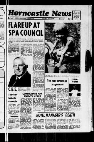cover page of Horncastle News published on June 18, 1970
