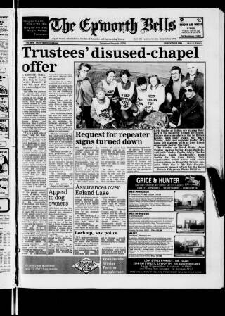 cover page of Epworth Bells, Crowle and Isle of Axholme Messenger published on November 2, 1984