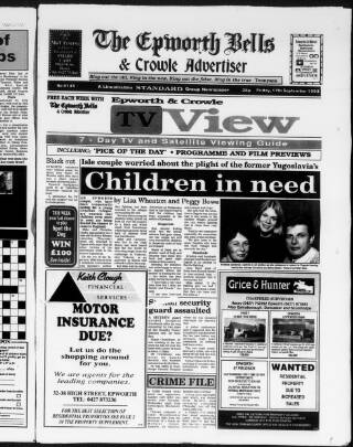 cover page of Epworth Bells, Crowle and Isle of Axholme Messenger published on September 17, 1993