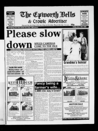 cover page of Epworth Bells, Crowle and Isle of Axholme Messenger published on June 18, 1999