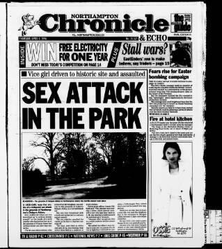 cover page of Northampton Chronicle and Echo published on April 4, 1996