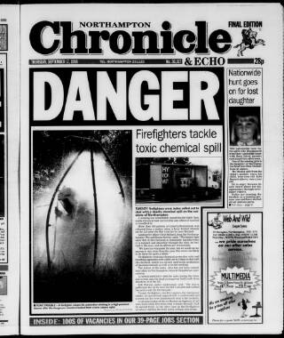cover page of Northampton Chronicle and Echo published on September 17, 1998