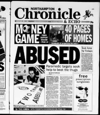 cover page of Northampton Chronicle and Echo published on May 2, 2001