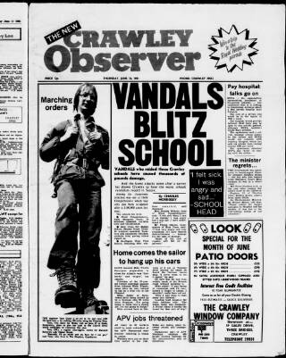cover page of Crawley and District Observer published on June 18, 1981