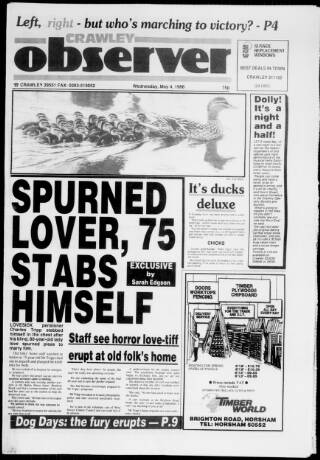 cover page of Crawley and District Observer published on May 4, 1988
