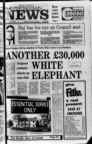 cover page of Portadown News published on June 18, 1976