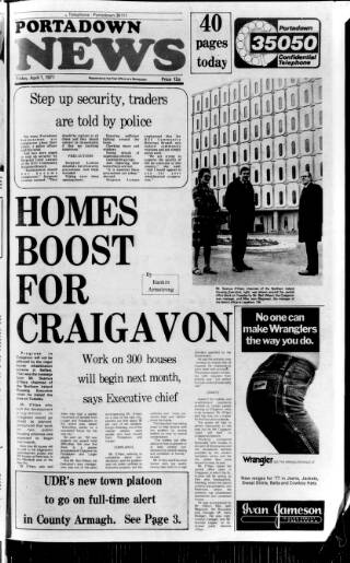 cover page of Portadown News published on April 1, 1977