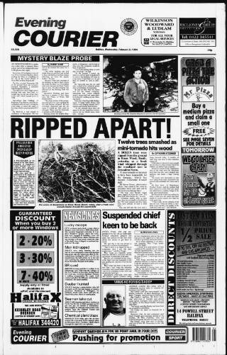 cover page of Halifax Evening Courier published on February 2, 1994