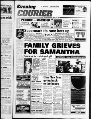 cover page of Halifax Evening Courier published on March 19, 1997