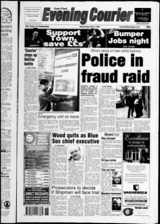 cover page of Halifax Evening Courier published on May 2, 2001