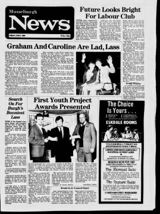 cover page of Musselburgh News published on May 2, 1986