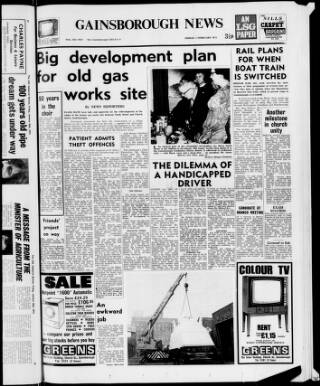 cover page of Retford, Worksop, Isle of Axholme and Gainsborough News published on February 2, 1973