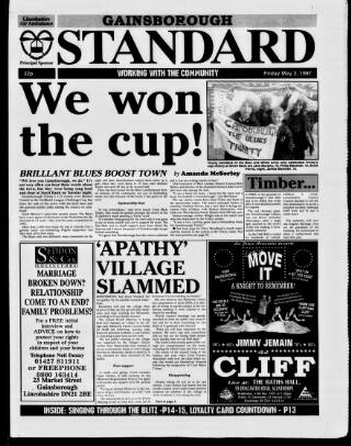 cover page of Retford, Worksop, Isle of Axholme and Gainsborough News published on May 2, 1997
