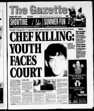 cover page of West Lancashire Evening Gazette published on June 18, 2001