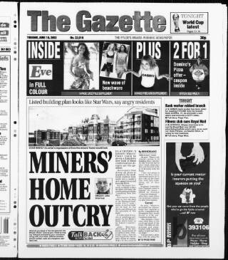 cover page of West Lancashire Evening Gazette published on June 18, 2002