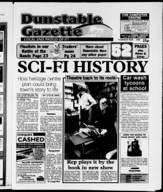 cover page of Dunstable Gazette published on March 19, 1998
