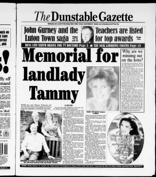 cover page of Dunstable Gazette published on June 18, 2003