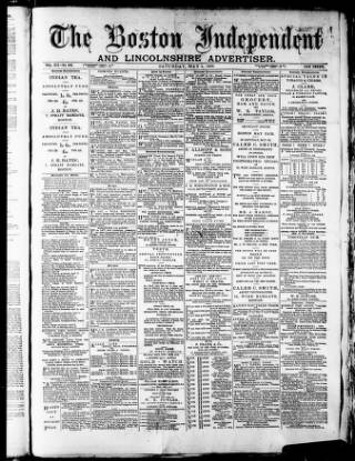 cover page of Boston Independent and Lincolnshire Advertiser published on May 4, 1889