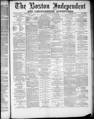 cover page of Boston Independent and Lincolnshire Advertiser published on May 2, 1891