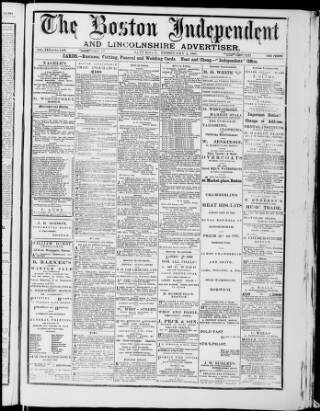 cover page of Boston Independent and Lincolnshire Advertiser published on February 2, 1901