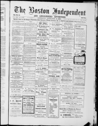 cover page of Boston Independent and Lincolnshire Advertiser published on November 2, 1907