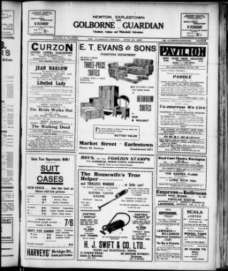 cover page of Newton and Earlestown Guardian published on June 18, 1937