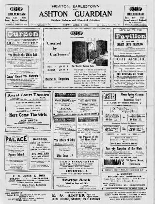 cover page of Newton and Earlestown Guardian published on April 4, 1952