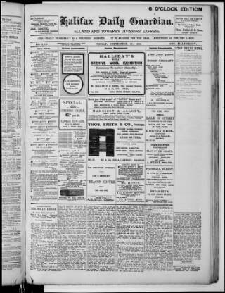 cover page of Halifax Daily Guardian published on September 17, 1909