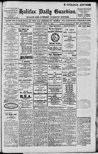 cover page of Halifax Daily Guardian published on May 2, 1911