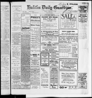 cover page of Halifax Daily Guardian published on February 2, 1917