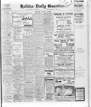 cover page of Halifax Daily Guardian published on August 2, 1920