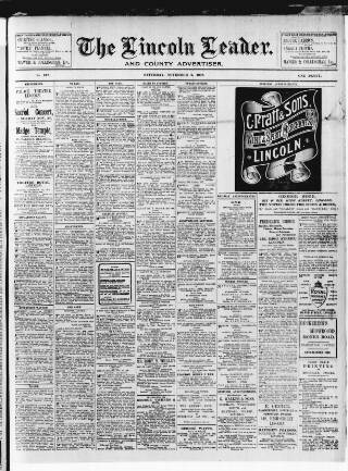 cover page of Lincoln Leader and County Advertiser published on November 2, 1907