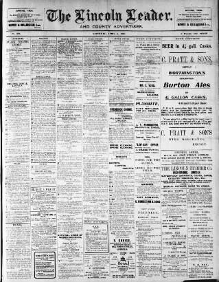 cover page of Lincoln Leader and County Advertiser published on April 4, 1908