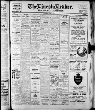 cover page of Lincoln Leader and County Advertiser published on June 18, 1927