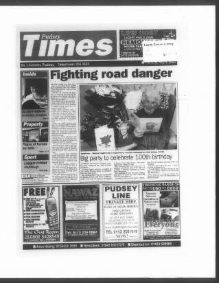 cover page of Pudsey & Stanningley News published on May 4, 2000