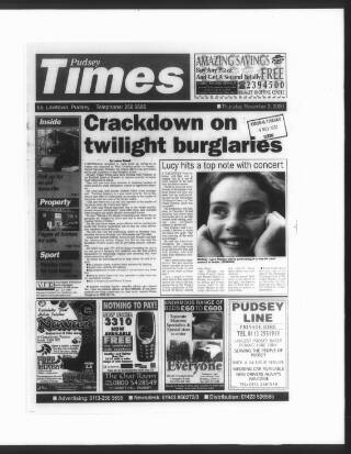 cover page of Pudsey & Stanningley News published on November 2, 2000