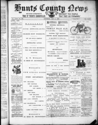 cover page of Hunts County News published on May 2, 1903