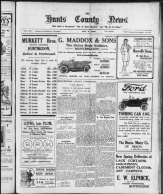 cover page of Hunts County News published on May 4, 1922