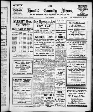 cover page of Hunts County News published on June 18, 1925