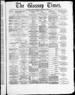 cover page of Glossop Times published on June 18, 1870
