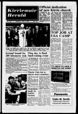cover page of Kirriemuir Herald published on June 18, 1987