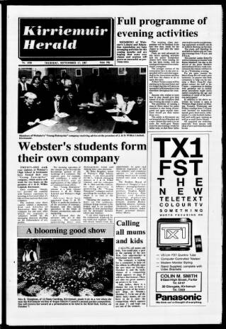 cover page of Kirriemuir Herald published on September 17, 1987