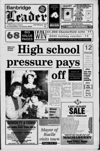 cover page of Banbridge Leader published on February 2, 1994