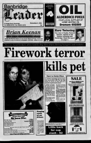 cover page of Banbridge Leader published on November 2, 1994