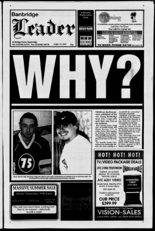 cover page of Banbridge Leader published on June 18, 1997