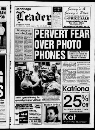 cover page of Banbridge Leader published on June 18, 2003