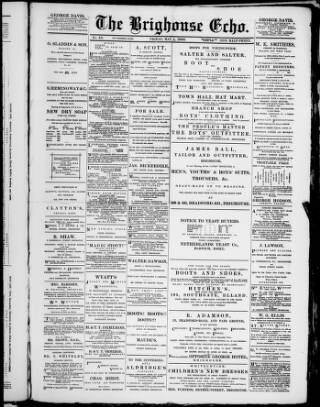 cover page of Brighouse Echo published on May 4, 1888