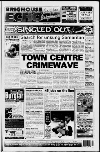 cover page of Brighouse Echo published on February 2, 1996