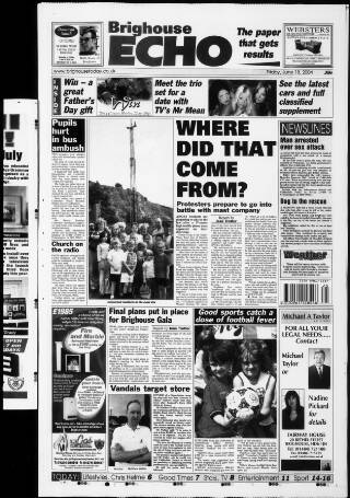 cover page of Brighouse Echo published on June 18, 2004