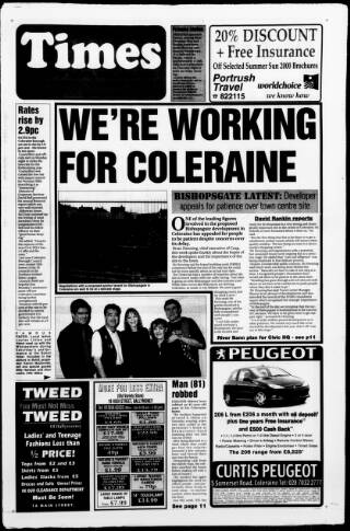 cover page of Coleraine Times published on February 2, 2000